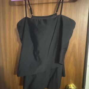 Black layered tankini top